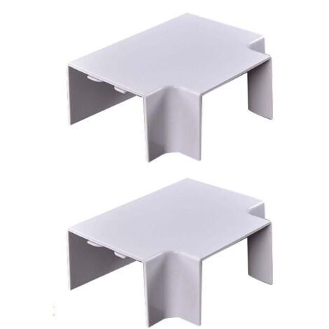 2 Pezzi Connettore Forma T Per Canaline Passacavi 40X40mm, Colore Bianco