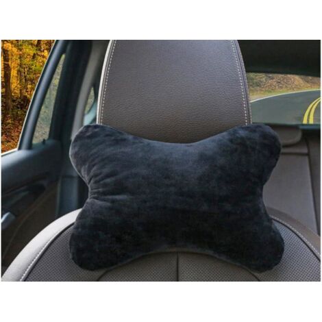 2 Pezzi Cuscini Poggiatesta Auto Ergonomici e Traspiranti Colore Nero