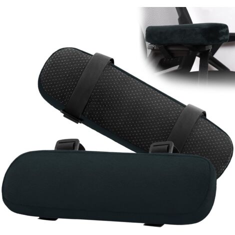 2 pezzi cuscino per gomito, cuscini per braccioli in memory foam, copri braccioli, cuscinetti per braccioli comodi per sedia da ufficio e sedia a rotelle (nero)