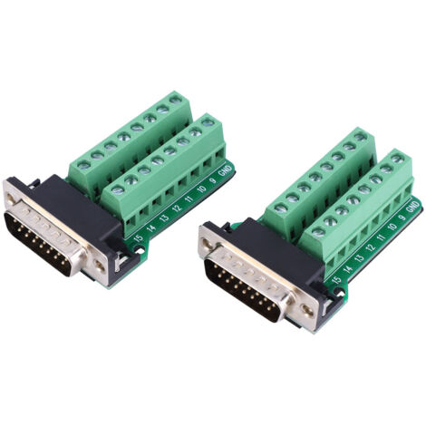 2 pezzi DB15-G2-00 DB15 a morsettiera connettore maschio tipo dente rivettante