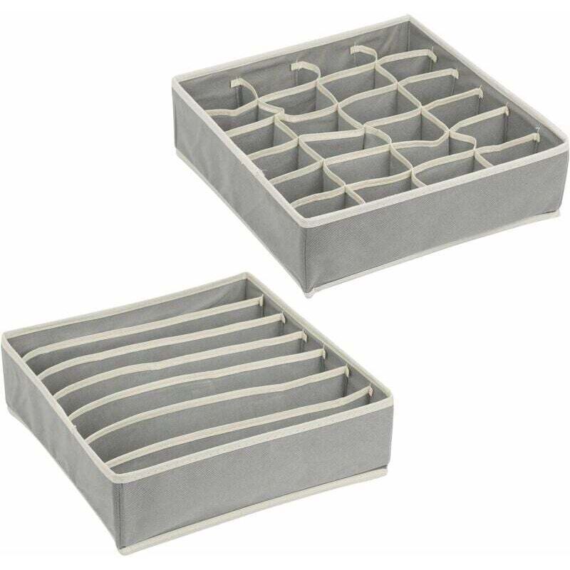 Image of 2 pezzi di biancheria intima cassetto organizer pieghevole scatole di immagazzinaggio per reggiseno calzini cravatte cassettiera contenitore per