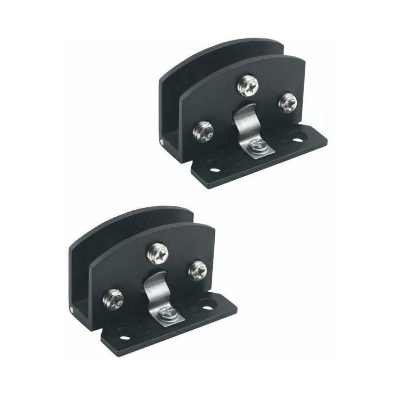 Image of 2 pezzi di cerniere per porte in vetro vetrina cerniera per porta con clip per armadietto del vino (adatto per vetro di spessore 5-6 mm-nero), parti