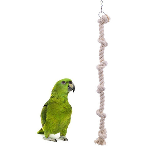 2 pezzi di corda con 6 nodi in cotone per uccelli 40 cm