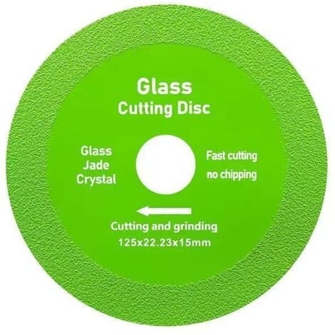 2 pezzi di disco per taglio del vetro, disco diamantato per piastrelle da 125, disco per piastrelle da 125 x 15 x 22,23 mm per bottiglie, porcellana, giada, granito, vetro (verde)