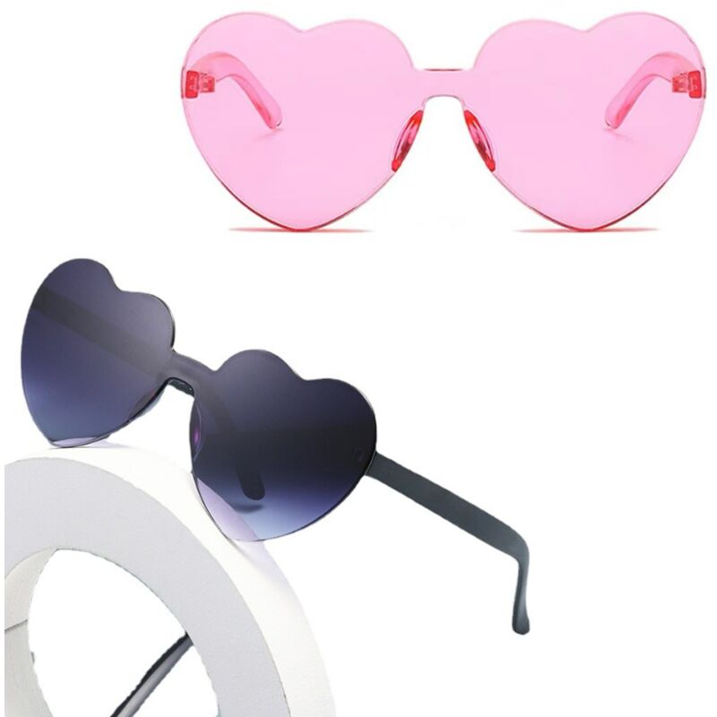 2 pezzi di occhiali da sole a forma di cuore color...