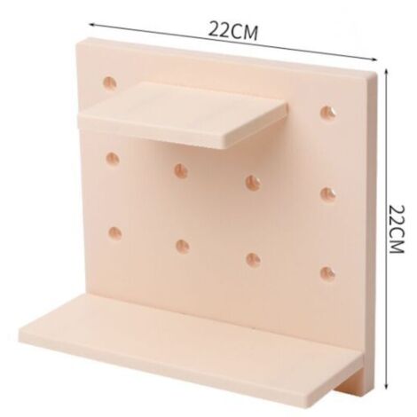 2 pezzi di organizer da parete con pannello forato, organizer da parete in plastica, adatto per casa, cucina, bagno, ufficio (beige)
