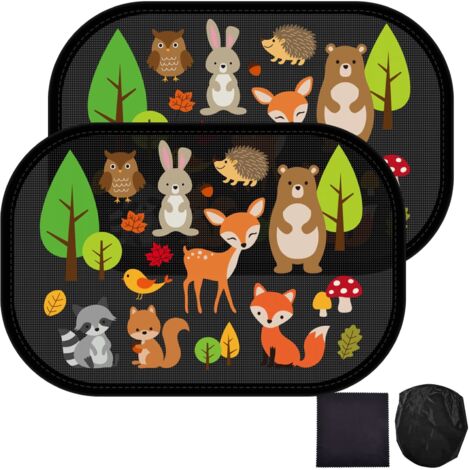 2 pezzi di tendine parasole autoadesive per finestrini laterali auto per bambini/neonati e animali domestici, protezione UV, 49 x 31,5 cm, con panno per la pulizia