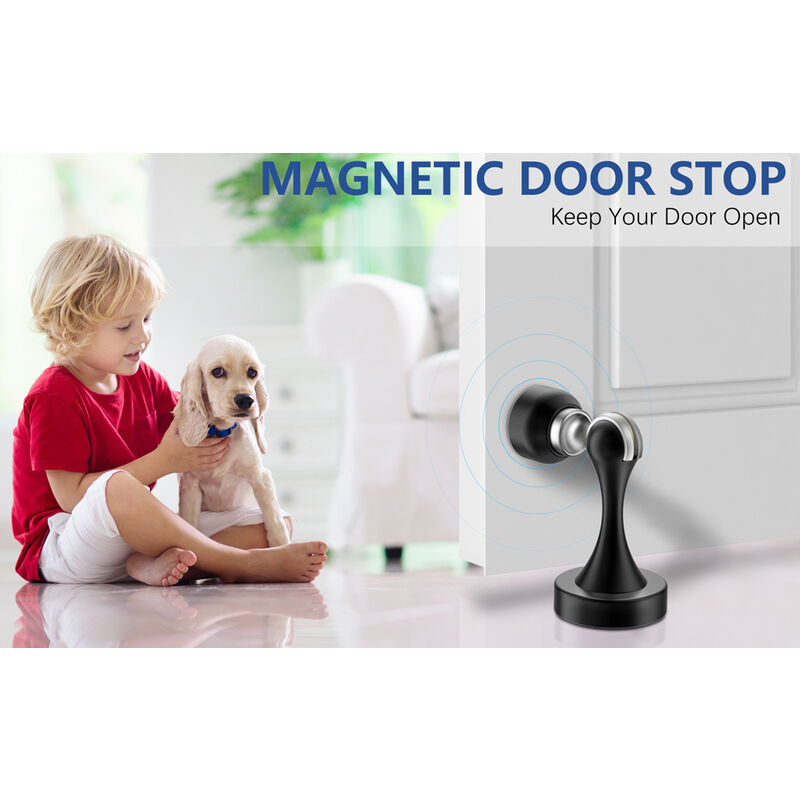 2 pezzi fermaporta magnetico in acciaio