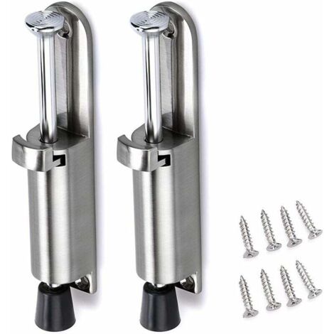2 pezzi Fermaporta Supporto Porta Paraurti Porta Blocco Porta in Acciaio Inox con Gomma (argento)