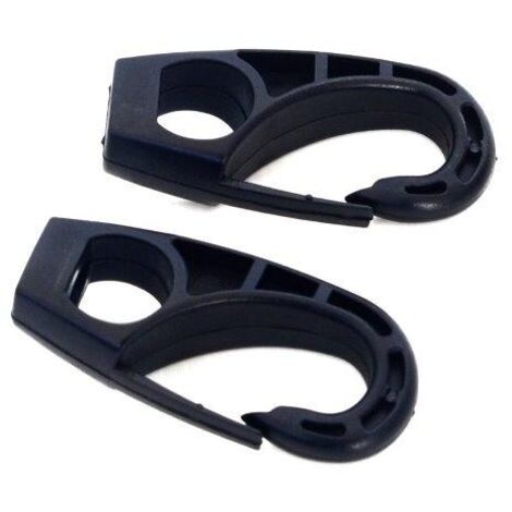 2 PEZZI - GANCI A MOSCHETTONE IN NYLON PER ELASTICI Ø6MM - COLORE NERO