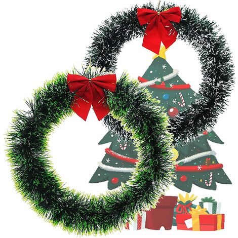 2 pezzi Ghirlanda di decorazioni natalizie Ghirlanda di campane di Natale Ghirlanda di Natale Decorazione di Natale Ghirlanda Ghirlanda di Natale Porta Bowknot Ghirlanda Decorazioni natalizie all'aperto Decorazioni natalizie ideali Negozi