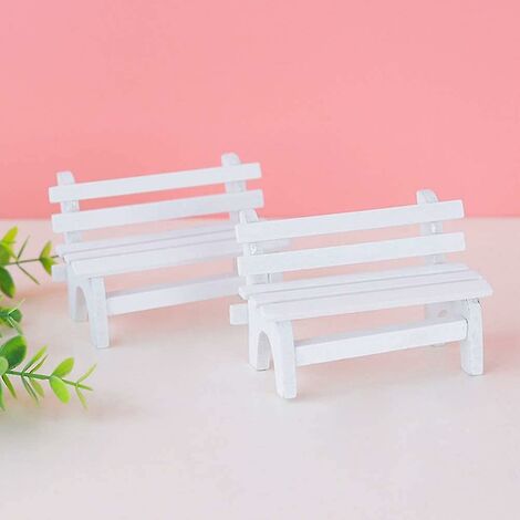 2 pezzi in miniatura casa delle bambole paesaggio ornamento mini panca in legno fai da te artigianato casa giardino arredamento puntelli Photo Booth puntelli