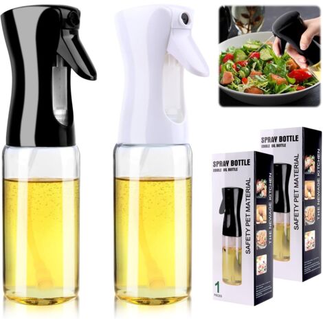2 pezzi iniettore da cucina in vetro, spruzzatore per olio d'oliva, spruzzatore per olio, iniettore e dispenser in vetro 2 in 1 per cucina, friggitrice ad aria, insalata, cottura al forno, barbecue, c