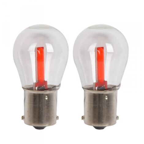 2 Pezzi Lampada Led BA15s P21W 2 Cob 12V 24V 300lm 1.7W Luce Rossa Piedi Dritti