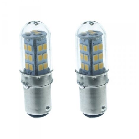 2 Pezzi Lampada Led Barca BAY15D Bianco Caldo 12V 24V 4W