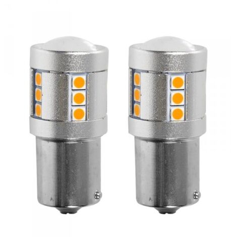 2 Pezzi Lampada LED BAU15S PY21W 21 SMD 3030 12V 24V 300lm 3.5W Giallo Ambra