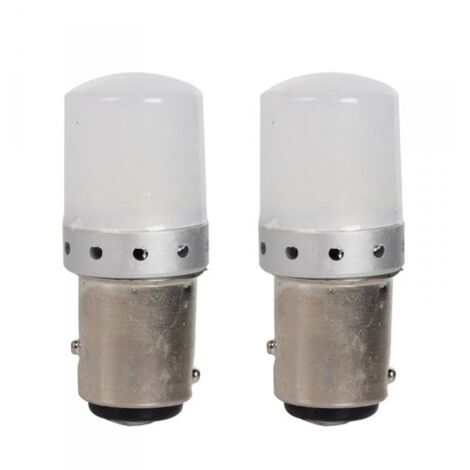 2 Pezzi Lampada LED BAY15D S25 P21/5W 9 SMD 3030 12V 24V 300lm 1W/3.5W Doppio Filamento Bianco Freddo Piedi Sfalsati 45mm