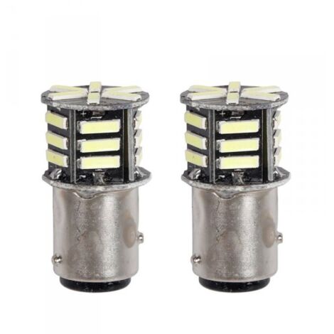 2 Pezzi Lampada LED BAZ15D S25 P21/5W 21 SMD 5730 12V 300lm 1W/2.5W Doppio Filamento Bianco Piedi Sfalsati 42mm