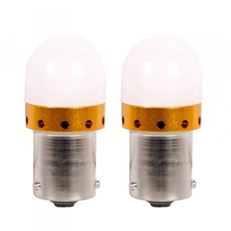 2 Pezzi Lampade LED BAU15S S25 PY21W 9 SMD 3030 12V 24V 300lm 3.5W Gialla Ambra Piedi Storti H41mm 360°