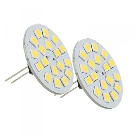 LEDLUX 2 Pezzi Lampadine LED, Lampadina G4 Bispina DC AC 12V 24V 3W Bianco Caldo Attacco Centrale 18 SMD 2835