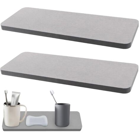2 pezzi lavello in pietra assorbente, salvasapone ad asciugatura rapida, vassoio in vetro diatomite assorbimento d'acqua casa moderna per saponi per le mani, piante, articoli da toeletta, bagno, cucin
