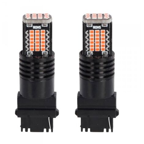 2 Pezzi LED 3157 T25 P27/W 54mm Lampade Auto Camion 12V 24V Canbus 48 SMD 2016 300lm 3.5W Mono Filamento Giallo Ambra