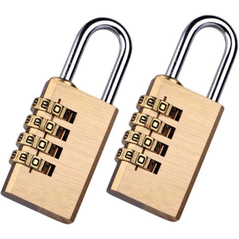 2 Pezzi Lucchetti a Combinazione 4 Cifre Altezza Anello 20mm per Valigia Zaino Armadietto
