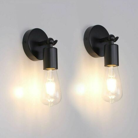 2 pezzi Luci da Parete Vintage Industriali E27 Edison Lampadine a Manica Lampada Regolabile per Ristorante Illuminazione Camera Nera (Lampadina Non Inclusa)