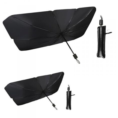 2 Pezzi Ombrello Parasole Auto per Parabrezza 125X65cm + 140X79cm