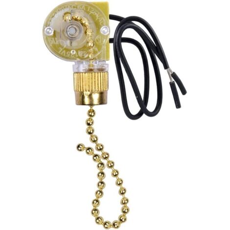 2 pezzi (oro) Interruttore luce per ventilatore a soffitto ZE-109 con cavo, interruttore luce per ventilatore a soffitto cablato, 2 pezzi