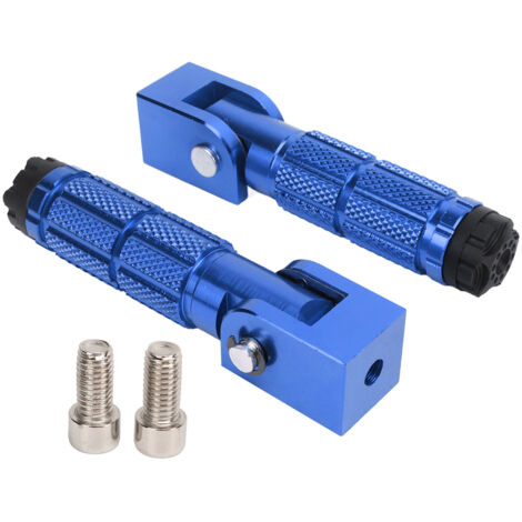 2 pezzi pedane pieghevoli per moto M8 antiscivolo in lega di alluminio universale per bici ATV UTV Go Kart blu