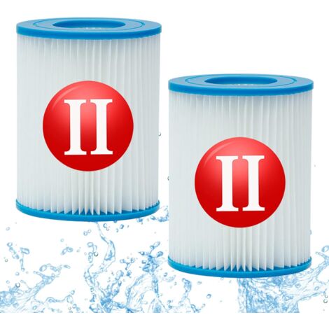 CYSLMUK 2 pezzi per filtro per Bestway tipo 2, accessori per filtro piscina gonfiabile di ricambio per spa Bestway 58094 cartucce tipo II, lavabili e riutilizzabili