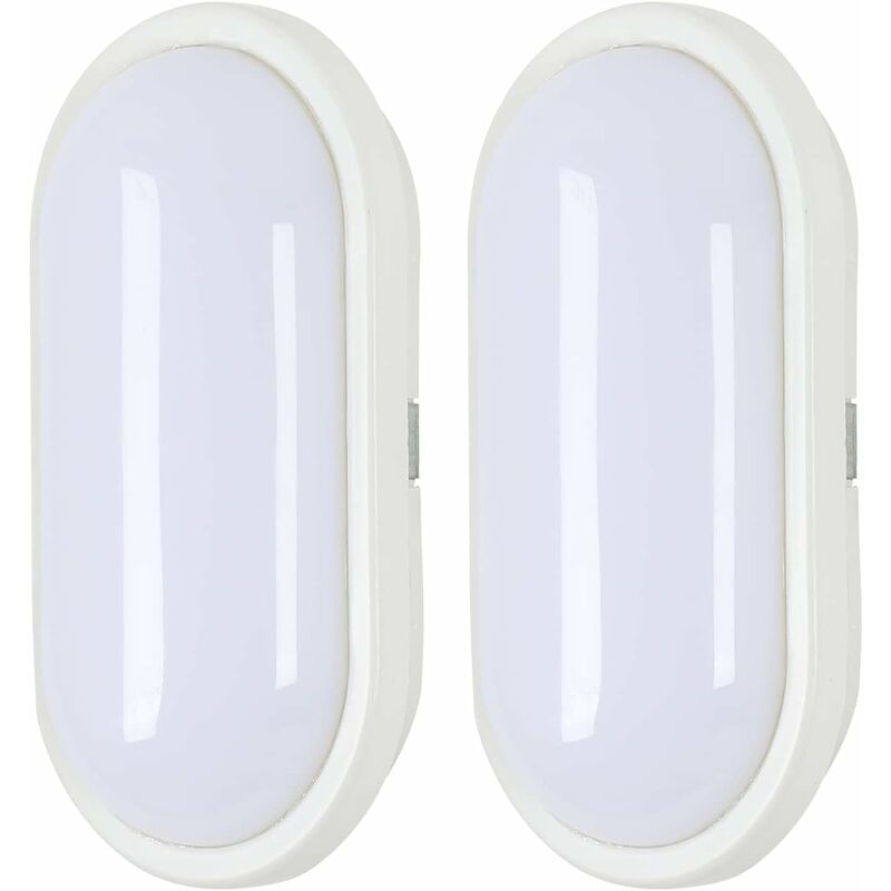 Image of 2 pezzi Plafoniera led Bianco Freddo 6000K Ovale Plafoniera da bagno Impermeabile IP54 Per bagno camera da letto soggiorno cucina