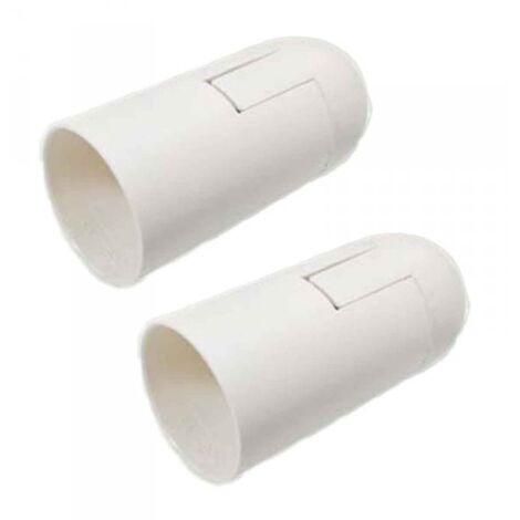 2 Pezzi Portalampade E14, Portalampada in Termoplastico Bianco Slim Cilindro