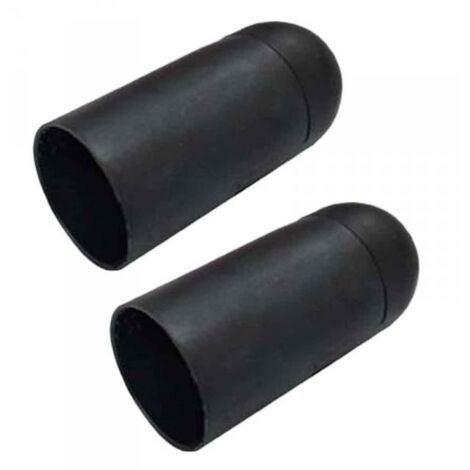 2 Pezzi Portalampade E14, Portalampada in Termoplastico Nero Slim Cilindro