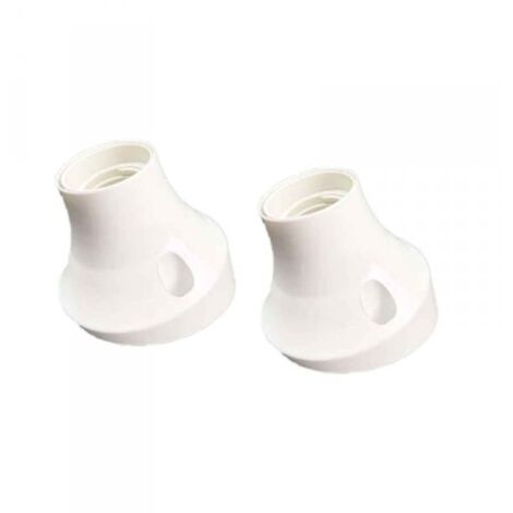 2 Pezzi Portalampade E27 da Parete con Base Inclinata in Termoplastico Bianco