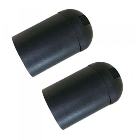 2 Pezzi Portalampade E27, Portalampada in Termoplastico Nero Slim Cilindro