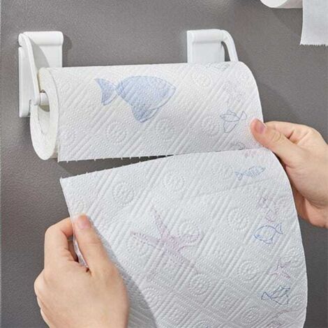 2 pezzi Portarotolo di carta assorbente per uso domestico, portarotolo magnetico regolabile da parete per cucina e bagno