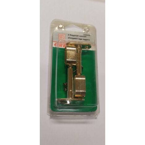 2 PEZZI - REGGITUBO CENTRALE ALLUNGABILEA LEGA LEGGERA DORATA - PER ASTE OVALI 30x15MM - LUNGHEZZA 65-80MM