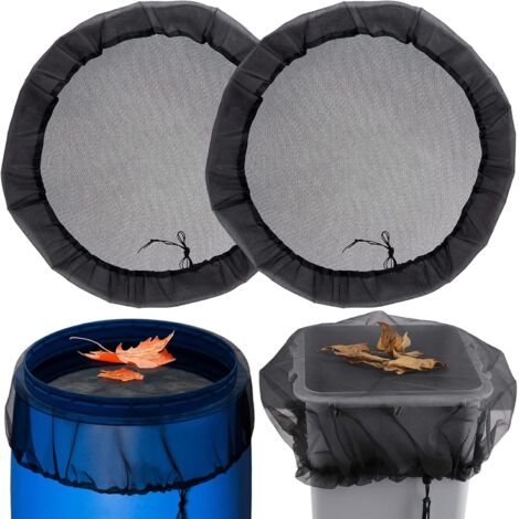 2 pezzi Rete per barile di pioggia, rete di protezione per barile di pioggia ø 60 cm con coulisse, rete di raccolta dell'acqua per protezione da foglie e zanzare
