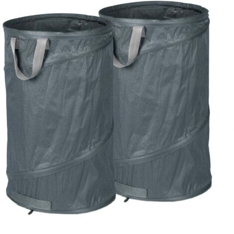 2 pezzi sacchi da giardino 120 litri grigi