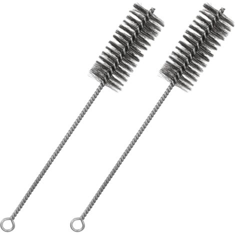 2 Pezzi Spazzole per Tubi da Stufa, Spazzole per Caldaie, Spazzole per Spazzacamini, Spazzola in Filo di Acciaio Inossidabile per Tubi da Stufa, Lunghezza Totale 30 cm