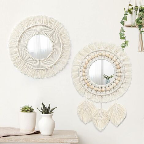 Relaxdays Specchio Decorativo a Forma di Fiore, Set da 3, Rotondo