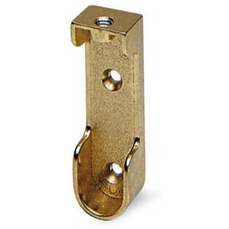 2 PEZZI - SUPPORTO PER ASTE OVALI DI ARMADIO 30x15MM - IN LEGA LEGGERA OTTONATA - AVVITABILI ANCHE A SOFFITTO DI ARMADIO