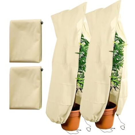 2 Pezzi Telo per Piante Inverno Antigelo, 120 x 180cm Tessuto Non Tessuto per Piante, Traspirante Copertura Piante Inverno Telo Antigelo per Piante per Albero Palma Piante da Balcone Tenda