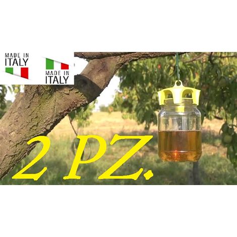 2 Pezzi Vaso Trap Tappo Giallo Trappola Bio Per Calabroni E Vespe Originale