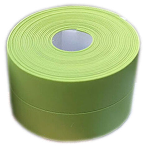 (2 pezzi Verde) Battiscopa flessibile - Striscia terminale per cucina e bagno 38 mm 3,2 m, giunto autoadesivo, striscia pieghevole flessibile, striscia di tenuta
