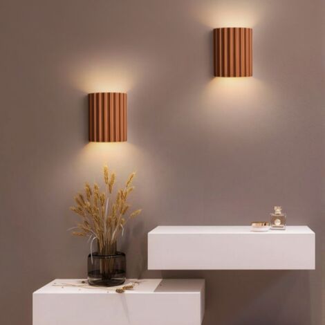 2 Pezzi Vintage Applique da Parete Interno Lampade da Parete Arancione Lampada a Muro Luce Bianca Calda