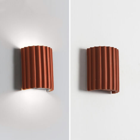 2 Pezzi Vintage Applique da Parete Interno Lampade da Parete Arancione Lampada a Muro Luce Bianca Fredda