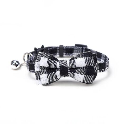 2 Pic Collier Chat Noir Et Blanc, Collier Chat Avec Cloches Et Noeud Papillon, Collier Mignon Pour Chatons Et Chats